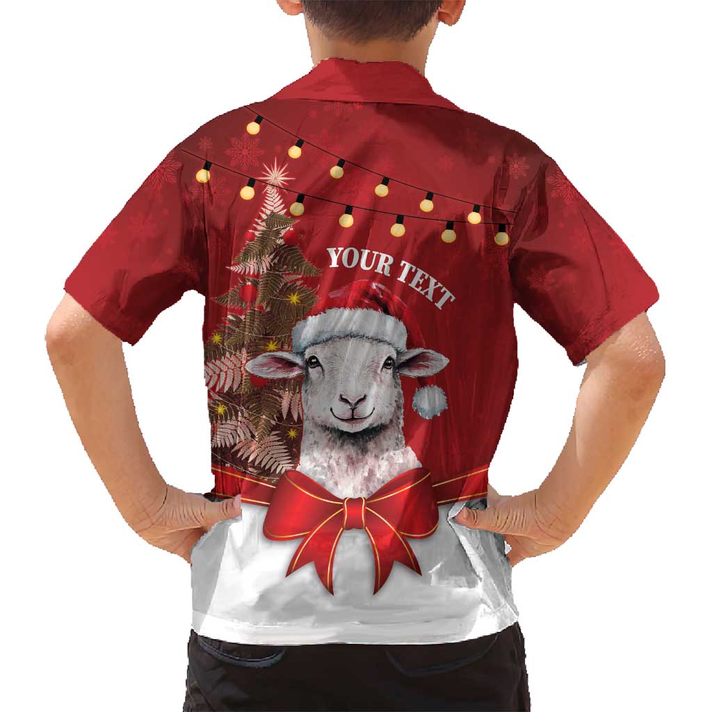 Personalized New Zealand Sheep Christmas Family Matching Off Shoulder Maxi Dress and Hawaiian Shirt Hipi Meri Kirihimete Silver Fern Xmas Tree LT14 - Polynesian Pride