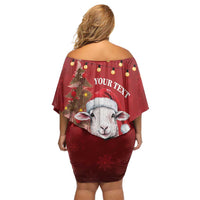 Personalized New Zealand Sheep Christmas Family Matching Off Shoulder Short Dress and Hawaiian Shirt Hipi Meri Kirihimete Silver Fern Xmas Tree LT14 - Polynesian Pride