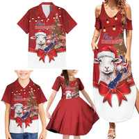 Personalized New Zealand Sheep Christmas Family Matching Summer Maxi Dress and Hawaiian Shirt Hipi Meri Kirihimete Silver Fern Xmas Tree LT14 - Polynesian Pride