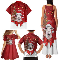 Personalized New Zealand Sheep Christmas Family Matching Tank Maxi Dress and Hawaiian Shirt Hipi Meri Kirihimete Silver Fern Xmas Tree LT14 - Polynesian Pride