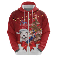 Personalized New Zealand Sheep Christmas Hoodie Hipi Meri Kirihimete Silver Fern Xmas Tree - Polynesian Pride