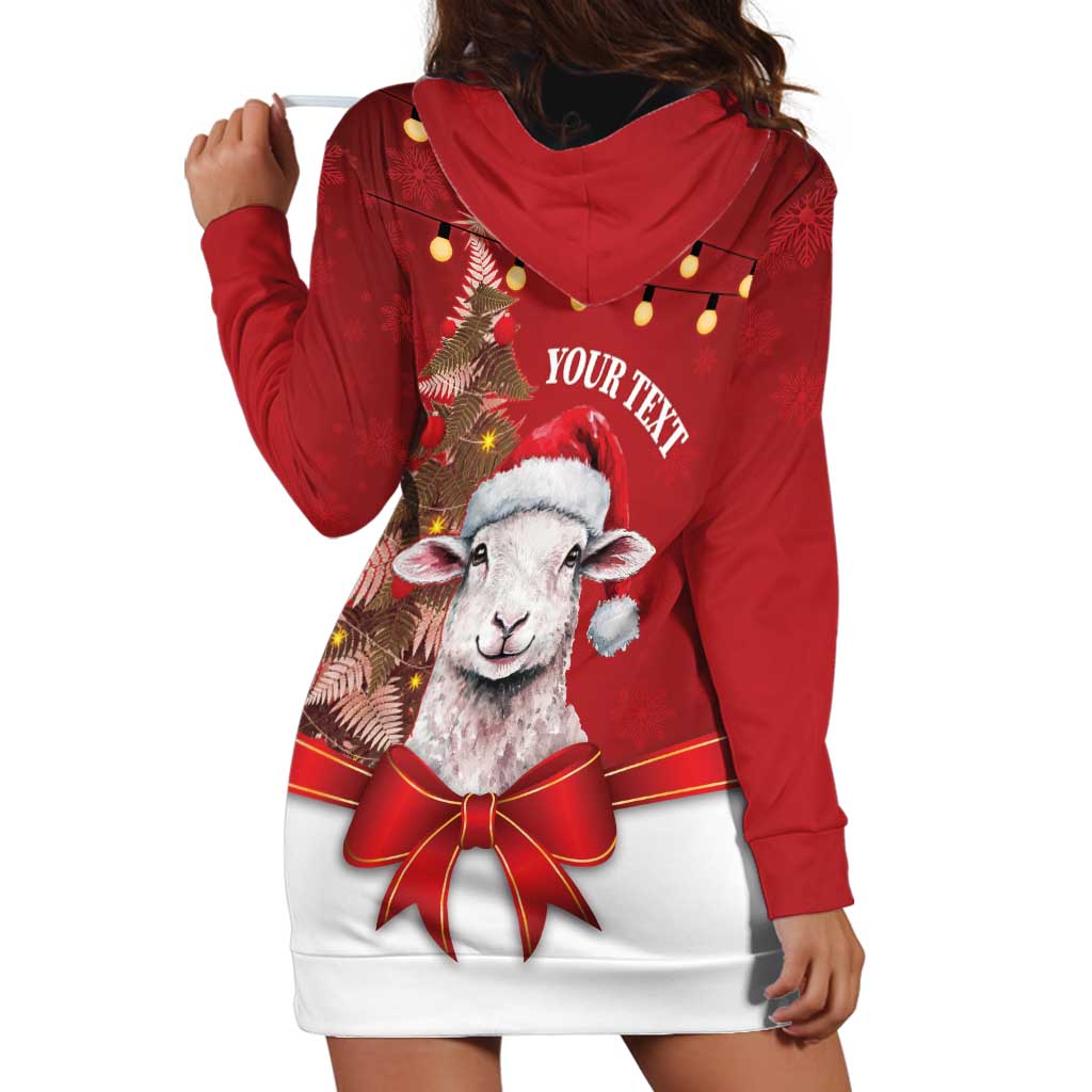Personalized New Zealand Sheep Christmas Hoodie Dress Hipi Meri Kirihimete Silver Fern Xmas Tree LT14 - Polynesian Pride