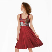 Personalized New Zealand Sheep Christmas Midi Dress Hipi Meri Kirihimete Silver Fern Xmas Tree - Polynesian Pride