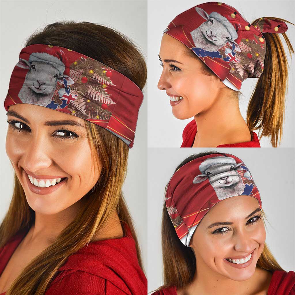 Personalized New Zealand Sheep Christmas Neck Gaiter Hipi Meri Kirihimete Silver Fern Xmas Tree - Polynesian Pride
