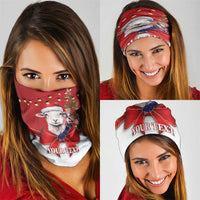Personalized New Zealand Sheep Christmas Neck Gaiter Hipi Meri Kirihimete Silver Fern Xmas Tree - Polynesian Pride