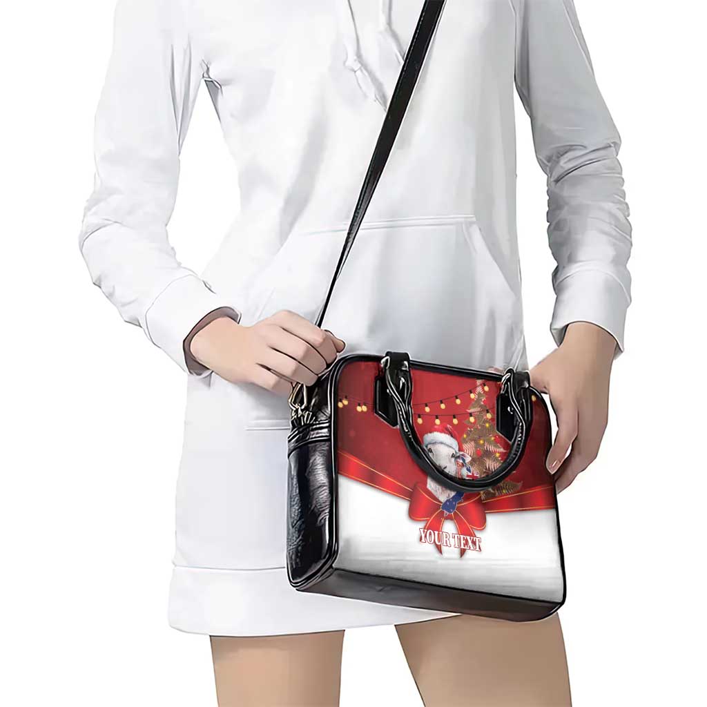 Personalized New Zealand Sheep Christmas Shoulder Handbag Hipi Meri Kirihimete Silver Fern Xmas Tree - Polynesian Pride