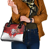 Personalized New Zealand Sheep Christmas Shoulder Handbag Hipi Meri Kirihimete Silver Fern Xmas Tree - Polynesian Pride