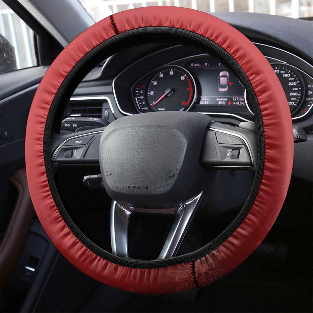 New Zealand Sheep Christmas Steering Wheel Cover Hipi Meri Kirihimete Silver Fern Xmas Tree - Polynesian Pride