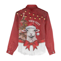 Personalized New Zealand Sheep Christmas Women Casual Shirt Hipi Meri Kirihimete Silver Fern Xmas Tree LT14 - Polynesian Pride