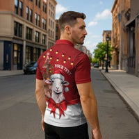 Personalized New Zealand Sheep Christmas Zipper Polo Shirt Hipi Meri Kirihimete Silver Fern Xmas Tree - Polynesian Pride