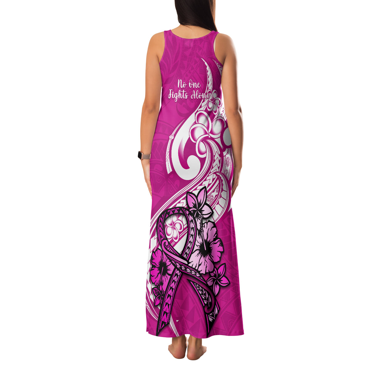polynesia-breast-cancer-awareness-family-matching-tank-maxi-dress-and-hawaiian-shirt-think-pink-polynesian-ribbon-white-version