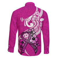 personalised-polynesia-breast-cancer-awareness-family-matching-off-shoulder-maxi-dress-and-hawaiian-shirt-think-pink-polynesian-ribbon-white-version