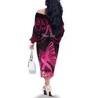 presonalised-tonga-breast-cancer-awareness-off-the-shoulder-long-sleeve-dress-pink-ribbon-brave-strong-warrior-tongan-ngatu-pattern