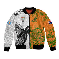 fiji-and-australia-rugby-bomber-jacket-2023-world-cup-aboriginal-mix-tapa-pattern
