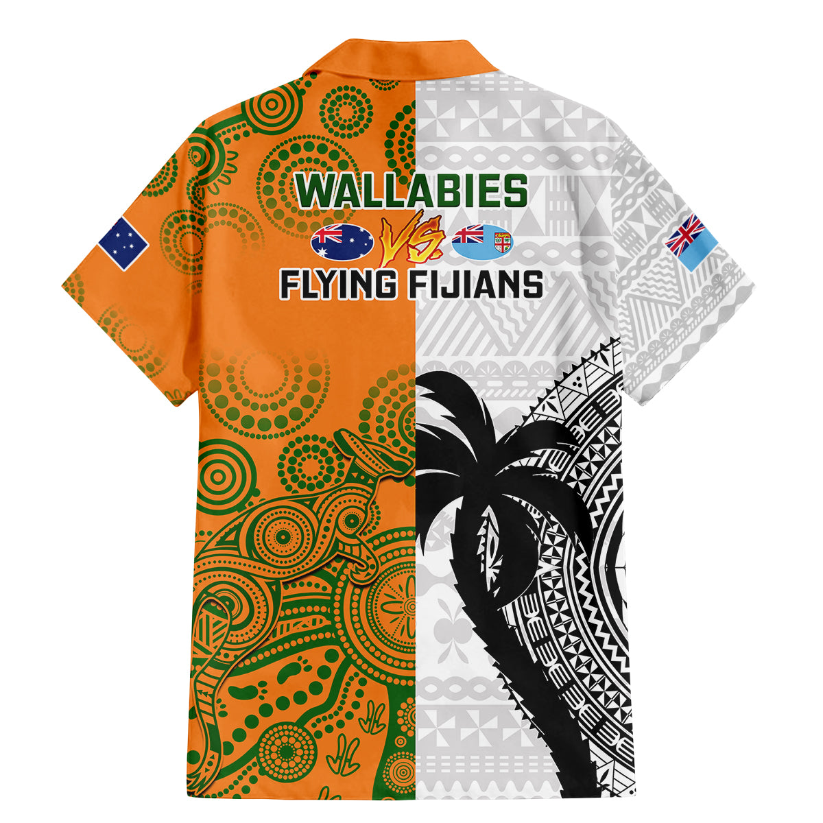 Fiji And Australia Rugby Family Matching Mermaid Dress and Hawaiian Shirt 2023 World Cup Aboriginal Mix Tapa Pattern LT14 - Polynesian Pride