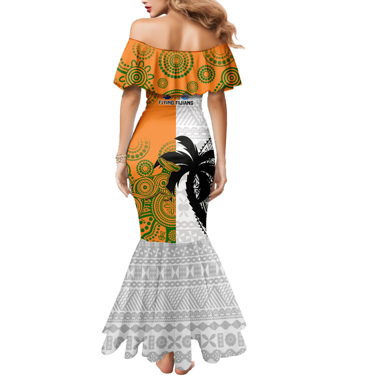 Fiji And Australia Rugby Family Matching Mermaid Dress and Hawaiian Shirt 2023 World Cup Aboriginal Mix Tapa Pattern LT14 - Polynesian Pride