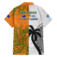 Fiji And Australia Rugby Family Matching Off Shoulder Long Sleeve Dress and Hawaiian Shirt 2023 World Cup Aboriginal Mix Tapa Pattern LT14 - Polynesian Pride