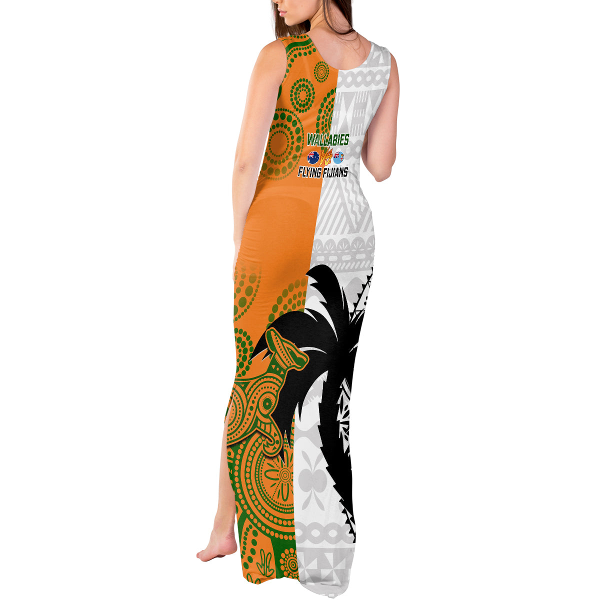 fiji-and-australia-rugby-tank-maxi-dress-2023-world-cup-aboriginal-mix-tapa-pattern
