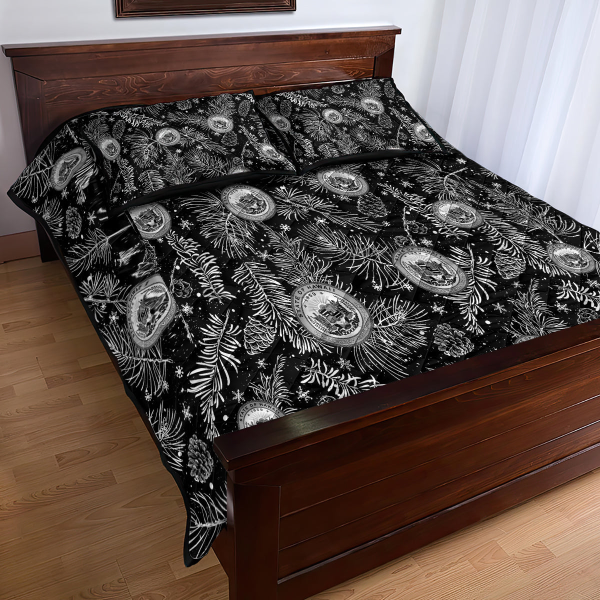 Hawaii Christmas Quilt Bed Set Tropical Style With Coat Of Arms LT14 - Polynesian Pride