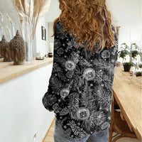 Hawaii Christmas Women Casual Shirt Tropical Style With Coat Of Arms LT14 - Polynesian Pride