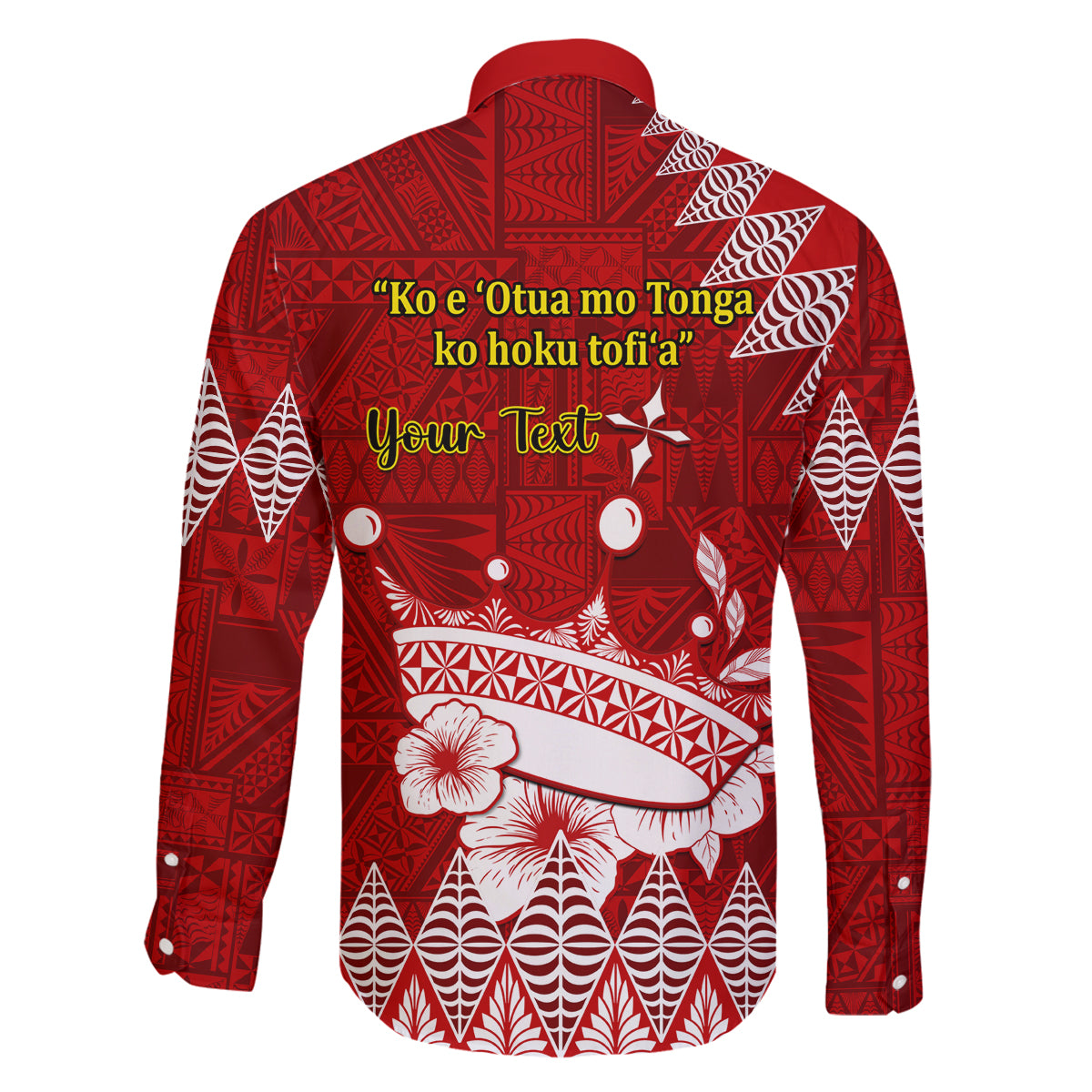Personalised Tonga King Tupou I Day Family Matching Off Shoulder Long Sleeve Dress and Hawaiian Shirt Tongan Ngatu Pattern With Crown LT14 - Polynesian Pride