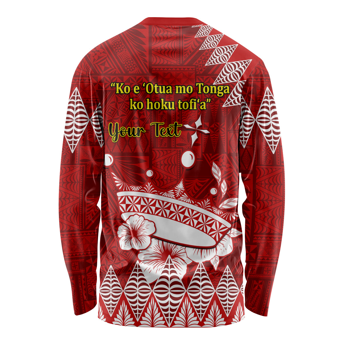 Personalised Tonga King Tupou I Day Long Sleeve Shirt Tongan Ngatu Pattern With Crown LT14 - Polynesian Pride