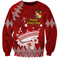 Personalised Tonga King Tupou I Day Sweatshirt Tongan Ngatu Pattern With Crown LT14 Unisex Red - Polynesian Pride