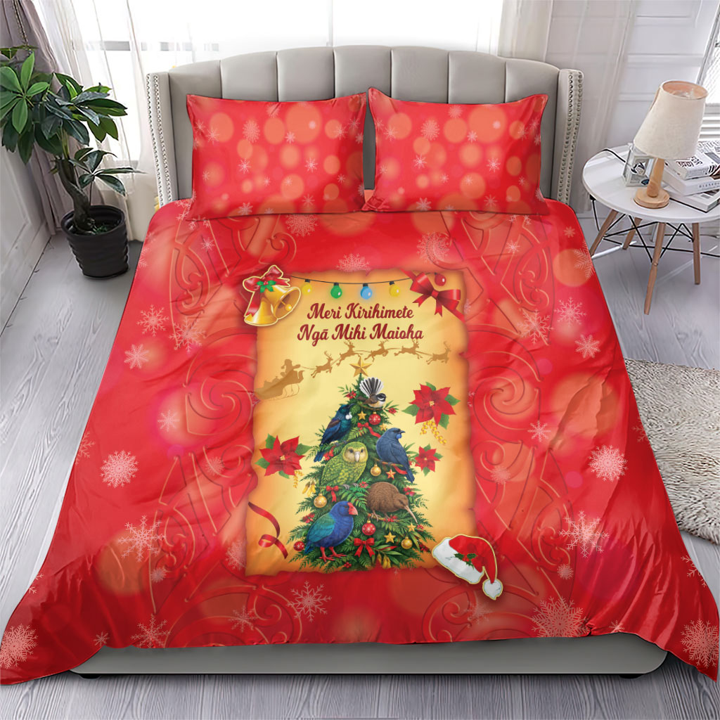 New Zealand Christmas Bedding Set Meri Kirihimete NZ Xmas Tree Animals LT14 - Polynesian Pride