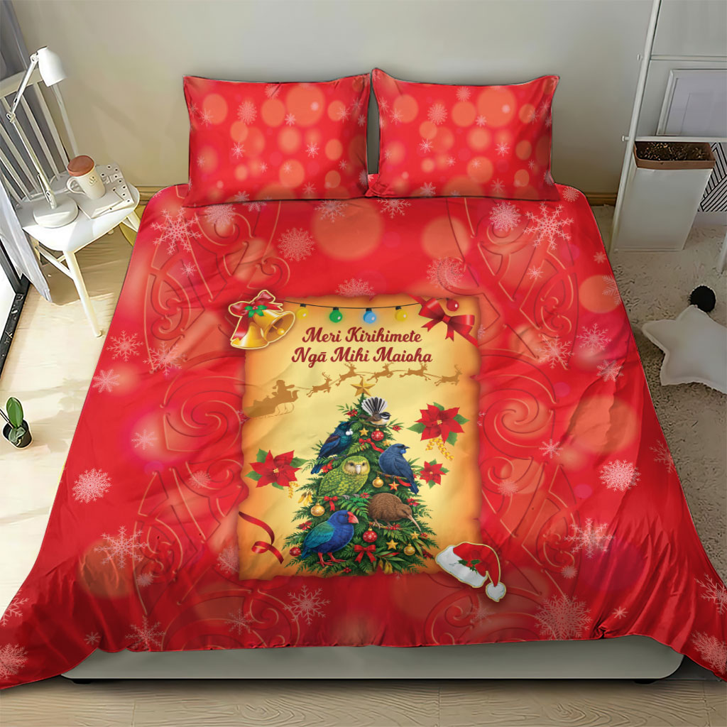 New Zealand Christmas Bedding Set Meri Kirihimete NZ Xmas Tree Animals LT14 - Polynesian Pride