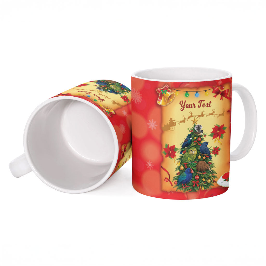 Personalised New Zealand Christmas Ceramic Mug Meri Kirihimete NZ Xmas Tree Animals LT14 - Polynesian Pride