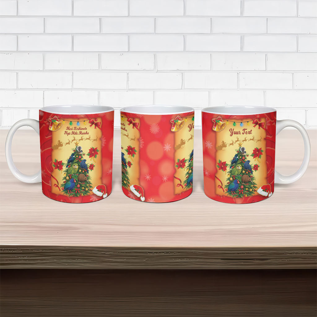 Personalised New Zealand Christmas Ceramic Mug Meri Kirihimete NZ Xmas Tree Animals LT14 - Polynesian Pride