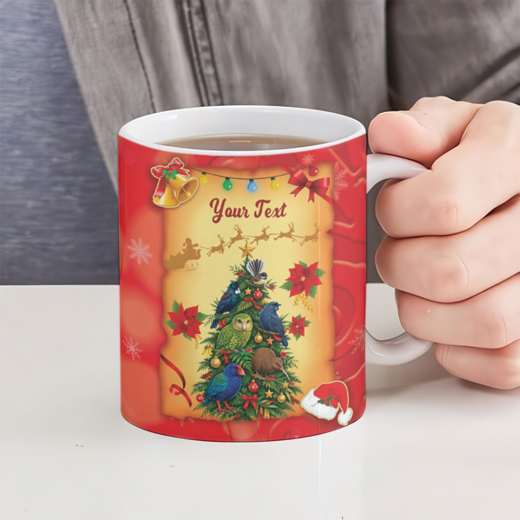 Personalised New Zealand Christmas Ceramic Mug Meri Kirihimete NZ Xmas Tree Animals LT14 - Polynesian Pride