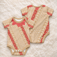 Malo e Lelei Tonga Baby Onesie Heilala Lei Tongan Ngatu Pattern LT14 - Polynesian Pride