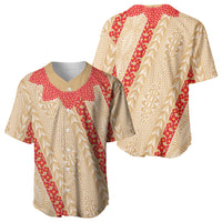 Malo e Lelei Tonga Baseball Jersey Heilala Lei Tongan Ngatu Pattern LT14 - Polynesian Pride