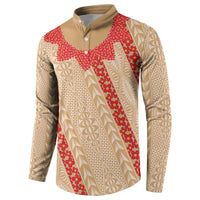 Malo e Lelei Tonga Button Sweatshirt Heilala Lei Tongan Ngatu Pattern LT14 - Polynesian Pride