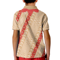 Malo e Lelei Tonga Kid Polo Shirt Heilala Lei Tongan Ngatu Pattern LT14 - Polynesian Pride