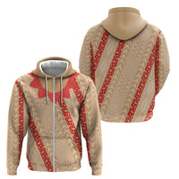 Malo e Lelei Tonga Zip Hoodie Heilala Lei Tongan Ngatu Pattern LT14 - Polynesian Pride