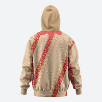 Malo e Lelei Tonga Zip Hoodie Heilala Lei Tongan Ngatu Pattern LT14 - Polynesian Pride