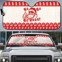 Red Mele Kalikimaka Hawaii Auto Sun Shade Funny Ho Ho Ho Santa Shaka LT14 Red - Polynesian Pride