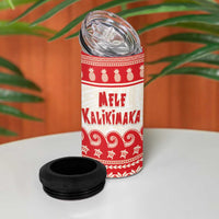 Red Mele Kalikimaka Hawaii 4 in 1 Can Cooler Tumbler Funny Ho Ho Ho Santa Shaka - Polynesian Pride