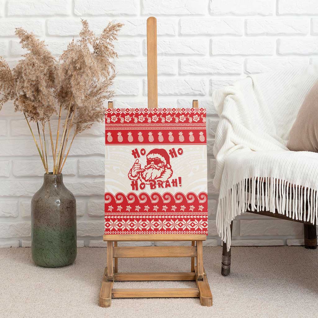 Red Mele Kalikimaka Hawaii Canvas Wall Art Funny Ho Ho Ho Santa Shaka LT14 - Polynesian Pride