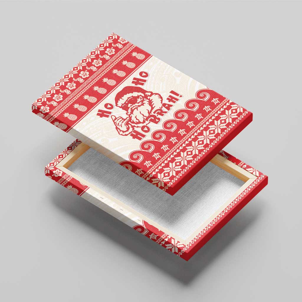 Red Mele Kalikimaka Hawaii Canvas Wall Art Funny Ho Ho Ho Santa Shaka LT14 - Polynesian Pride