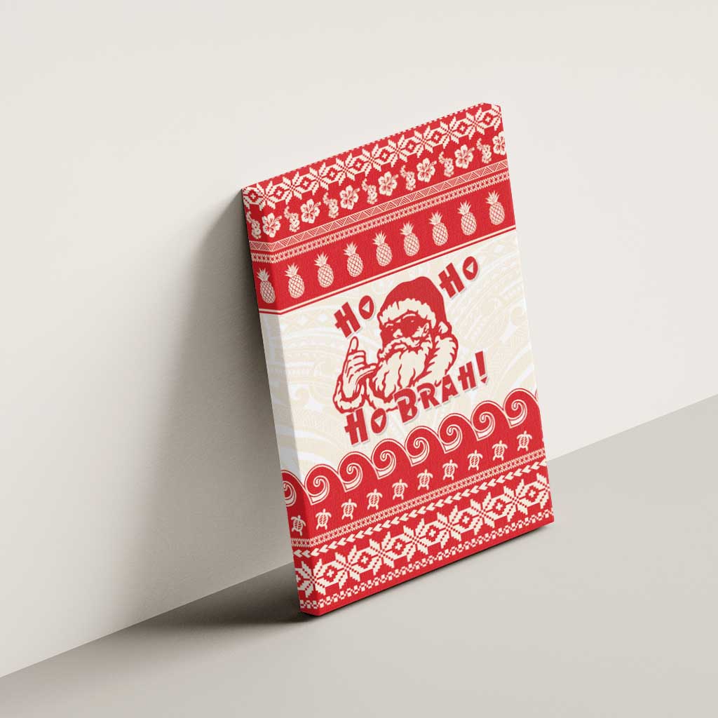 Red Mele Kalikimaka Hawaii Canvas Wall Art Funny Ho Ho Ho Santa Shaka LT14 - Polynesian Pride