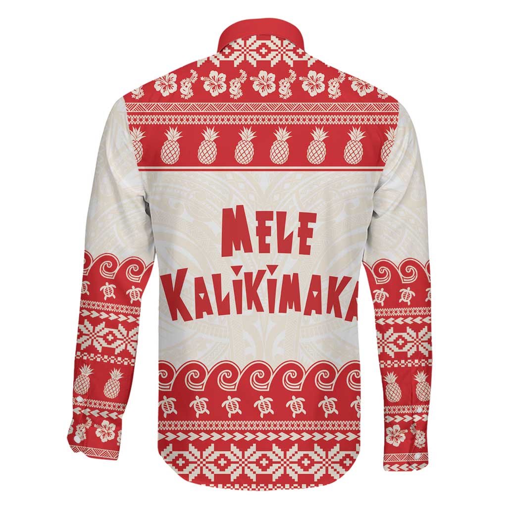 Red Mele Kalikimaka Hawaii Family Matching Short Sleeve Bodycon Dress and Hawaiian Shirt Funny Ho Ho Ho Santa Shaka LT14 - Polynesian Pride