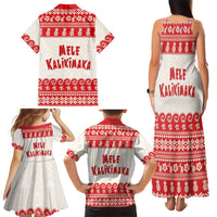Red Mele Kalikimaka Hawaii Family Matching Tank Maxi Dress and Hawaiian Shirt Funny Ho Ho Ho Santa Shaka LT14 - Polynesian Pride
