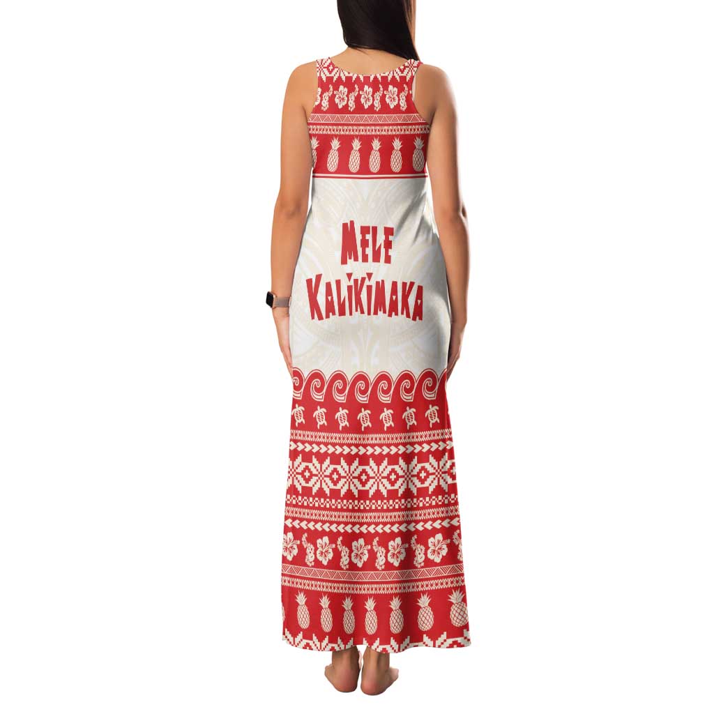 Red Mele Kalikimaka Hawaii Family Matching Tank Maxi Dress and Hawaiian Shirt Funny Ho Ho Ho Santa Shaka LT14 - Polynesian Pride