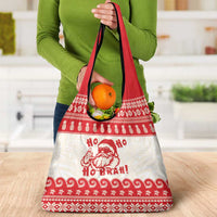 Red Mele Kalikimaka Hawaii Grocery Bag Funny Ho Ho Ho Santa Shaka - Polynesian Pride