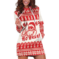 Red Mele Kalikimaka Hawaii Hoodie Dress Funny Ho Ho Ho Santa Shaka LT14 Red - Polynesian Pride