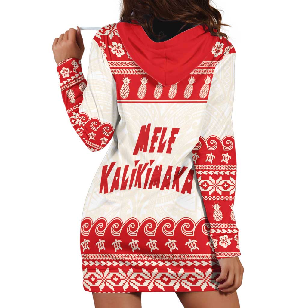 Red Mele Kalikimaka Hawaii Hoodie Dress Funny Ho Ho Ho Santa Shaka LT14 - Polynesian Pride