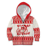 Red Mele Kalikimaka Hawaii Kid Hoodie Funny Ho Ho Ho Santa Shaka LT14 Zip Hoodie Red - Polynesian Pride
